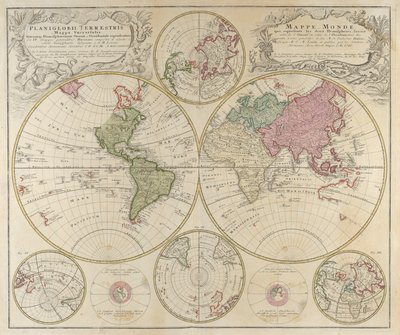 Planiglobii Terrestris Mappa Universalis door Johann Baptista Homann