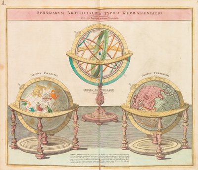 De Globes uit de Grote Atlas van de hele wereld, 1725 door Johann Baptista Homann