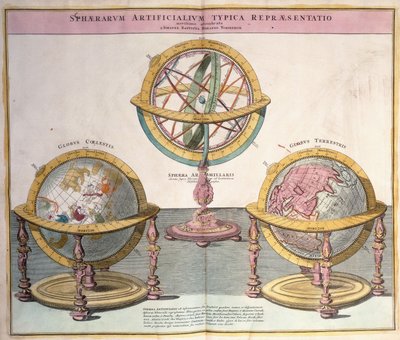 Vignetten van de Wereld uit Grosser Atlas, 1725 door Johann Baptista Homann