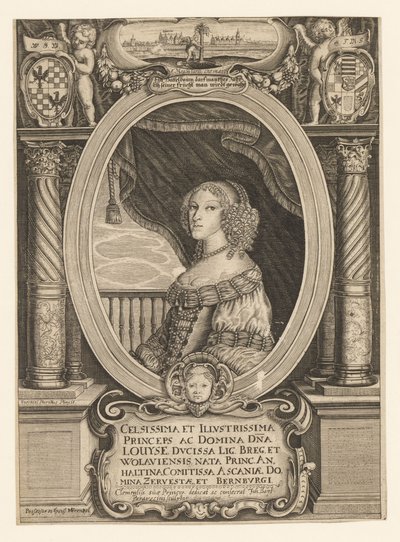 Louise van Anhalt-Dessau 1631-1680, hertogin van Legnica, Brzeg, Wolow en Olawa door Johann Baptista Paravicini