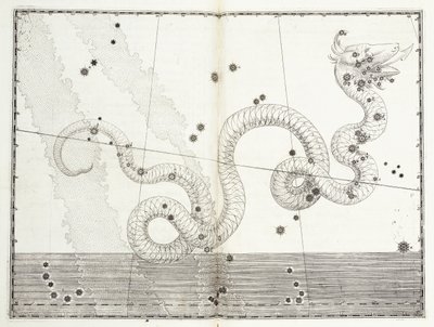 Constellatie van Serpens Caput en Serpens Cauda, ca. 1603 door Johann Bayer