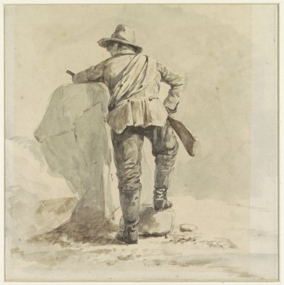Rustende jongen, op de rug gezien door Johann Bernard Klombeek