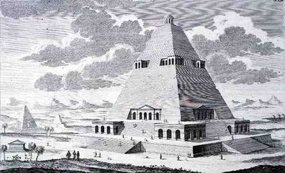 Een piramide buiten Thebe, Egypte, uit 