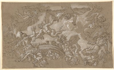 De Harpijen die Aeneas en Zijn Metgezellen Aanvallen door Johann Carl Loth