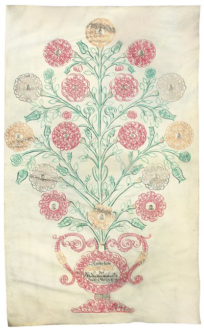"De Roos", een stamboom gepresenteerd aan keizer Karel VI, 1731 door Johann Carl Paricius