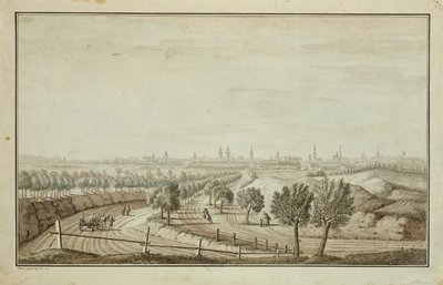 Uitzicht op de Hallesch-poort door Johann Carl Wilhelm Rosenberg