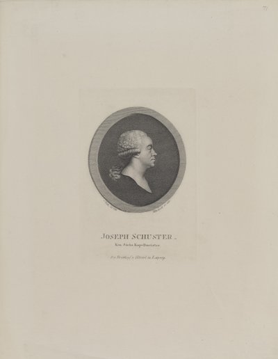 Portret van de componist Joseph Schuster 1748-1812, 1811 door Johann Christian Benjamin Gottschick