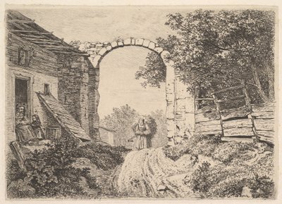 Meisje met een Lading Hooi, Buiten Thorbogen, 1817 door Johann Christian Erhard