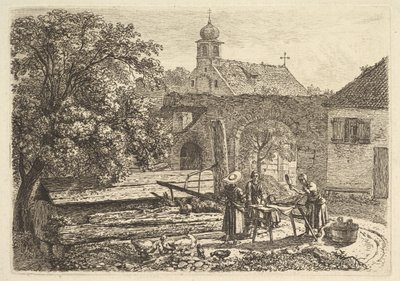 Wasvrouw bij een artesische bron, 1817 door Johann Christian Erhard