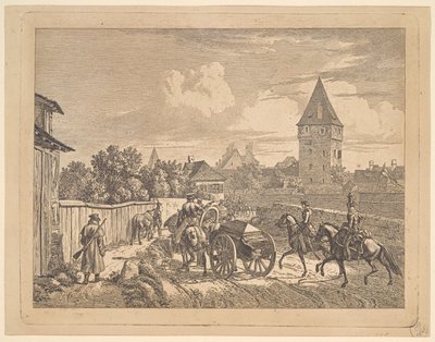 Russische Lansiers Begeleiden de Regimentscassonne, 1816 door Johann Christian Erhard