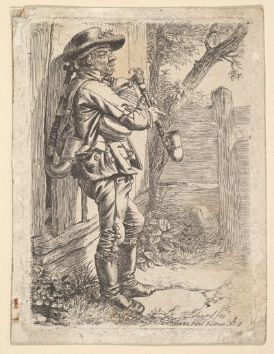 De doedelzakspeler, 1817 door Johann Christian Erhard