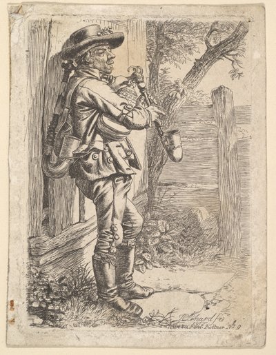 De doedelzakspeler, 1819 door Johann Christian Erhard