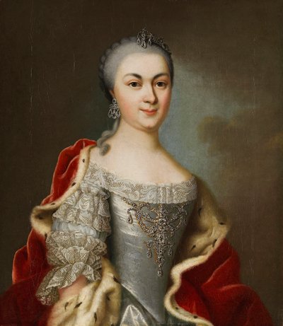 Portret van Prinses Maria Louise Albertine van Hessen-Darmstadt, ca. 1760 door Johann Christian Fiedler