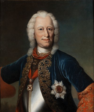 Portret van landgraaf Ernst Ludwig van Hessen-Darmstadt, 1667 - 1735 door Johann Christian Fiedler