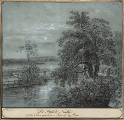 Die Feurliche Nacht nach der Natur gezeichnet in ReiseWitz bey Plauen door Johann Christian Klengel