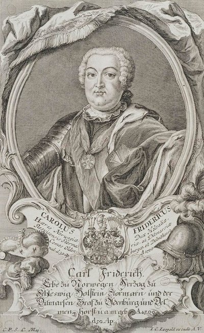 Portret van hertog Charles Frederick van Holstein-Gottorp 1700-1739, midden 18e eeuw door Johann Christian Leopold