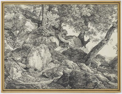In het park van het Palazzo Chigi, Ariccia door Johann Christian Reinhardt
