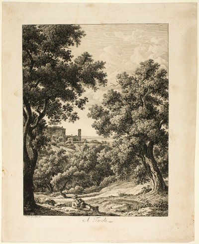 Een Tivoli, uit Malerisch Radierte Prospekte aus Italien door Johann Christian Reinhart