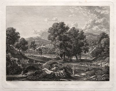 Heroïsch Landschap: De Dans van de Herder op de Brug door Johann Christian Reinhart