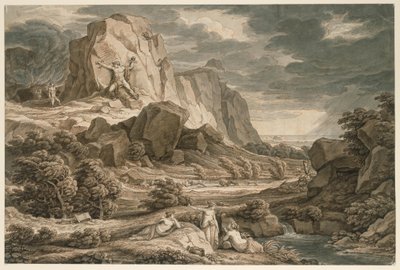 Heroïsch landschap met Prometheus door Johann Christian Reinhart