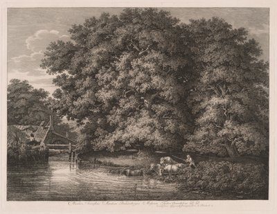 De molen bij de Great Oaks door Johann Christian Reinhart