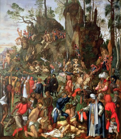 Martelaarschap van de tienduizend, kopie van een schilderij van Albrecht Dürer door Johann Christian Ruprecht