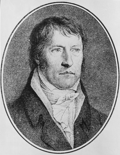 Portret van Georg Wilhelm Friedrich Hegel, Duitse filosoof, gegraveerd door F.W. Bollinger door Johann Christian Xeller