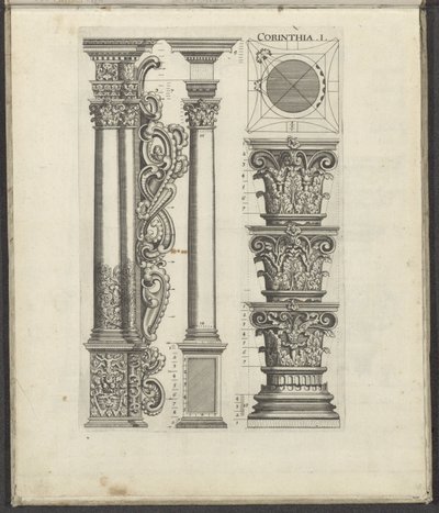 Zuilen en kapitelen van de Korinthische orde door Johann Christoph Feinlein