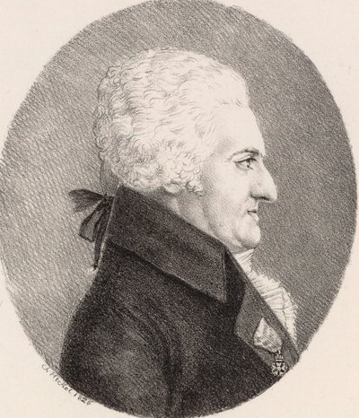 Portret van de componist Pierre-Alexandre Monsigny door Johann Christoph Heckel