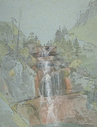 Landschap met een waterval, 1816 door Johann Christoph Rist