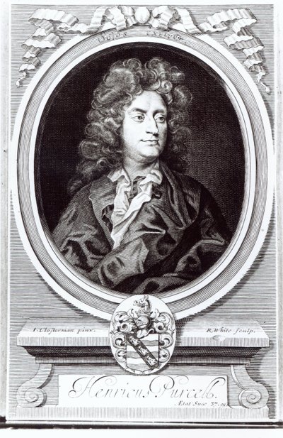 Portret van Henry Purcell (1659-95), Engelse componist, gegraveerd door R. White, 1695 door Johann Closterman