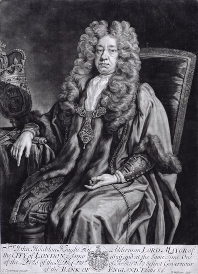 Sir John Houblon (1632-1711) gegraveerd door R. Williams door Johann Closterman