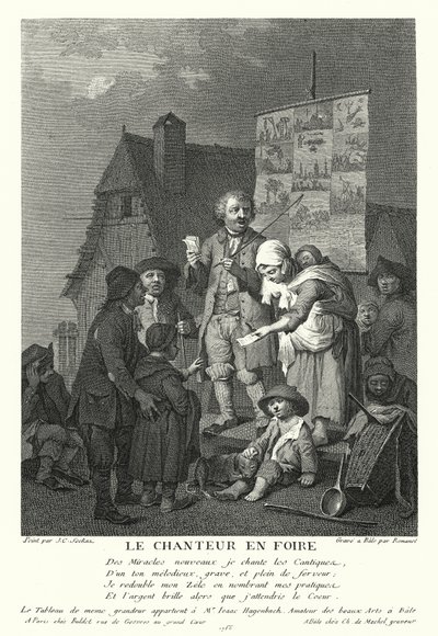 De zanger op de kermis door Johann Conrad Seekatz