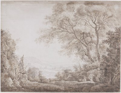 Italiaans landschap door Johann Conrad Steiner (possibly)