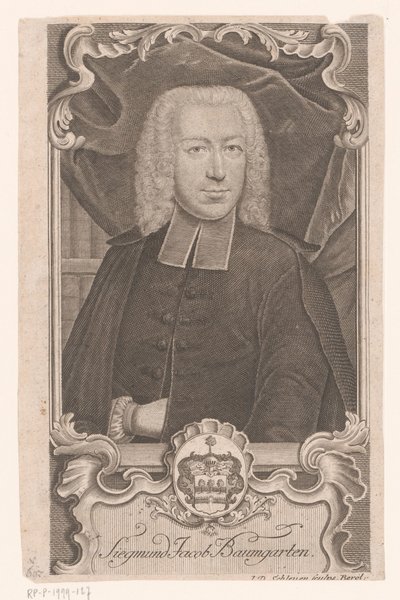 Portret van Sigmund Jacob Baumgarten door Johann David Schleuen (I)