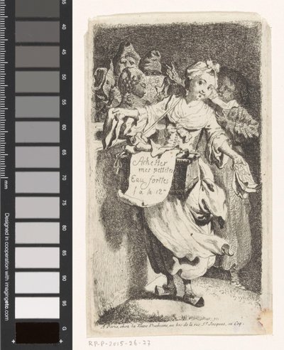 Prentverkoopster door Johann Eleazar Schenau