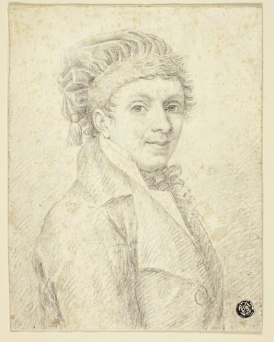 Buste van man met hoed door Johann Elias Ridinger