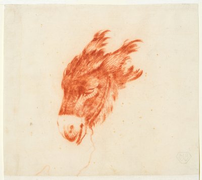 Kop van een ezel door Johann Elias Ridinger