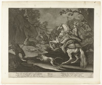 Hertenjacht door Johann Elias Ridinger