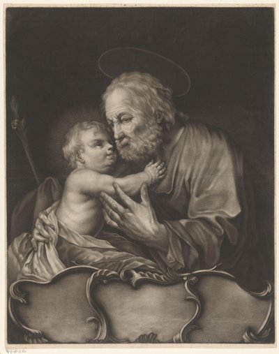 Jozef met het Christuskind door Johann Elias Ridinger