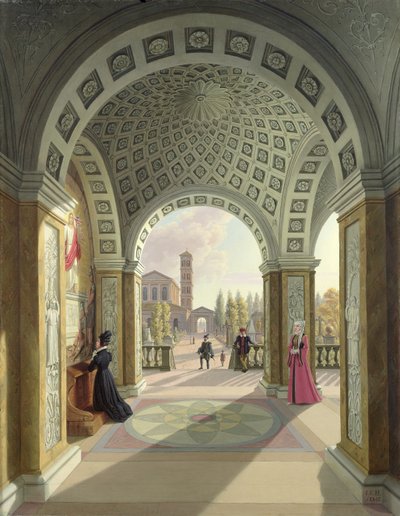 Italiaanse begraafplaats, 1845 door Johann Erdmann Hummel