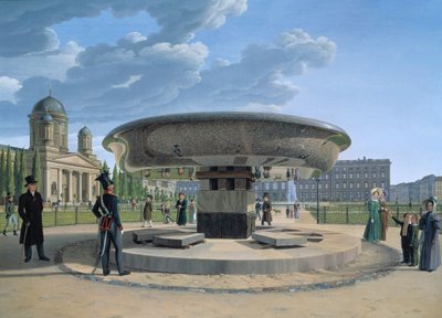 De granieten schaal in de Lustgarten van Berlijn door Johann Erdmann Hummel