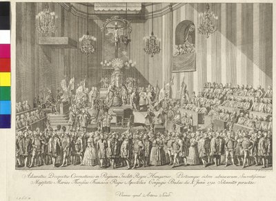 Kroning van keizerin Maria Theresia tot koningin van Hongarije op 10 juni 1792 in Boedapest door Johann Ernst Mansfeld