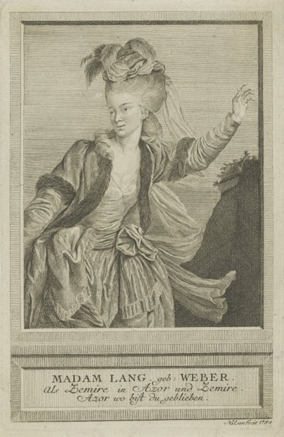 Aloisia Lange, née Weber 1760-1839 als Zemire, 1784 door Johann Esaias Nilson