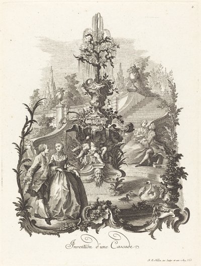 Ontwerp voor een Waterval door Johann Esaias Nilson