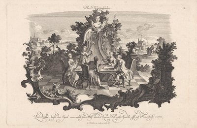 Kaartspel (Sociaal vermaak) door Johann Esaias Nilson