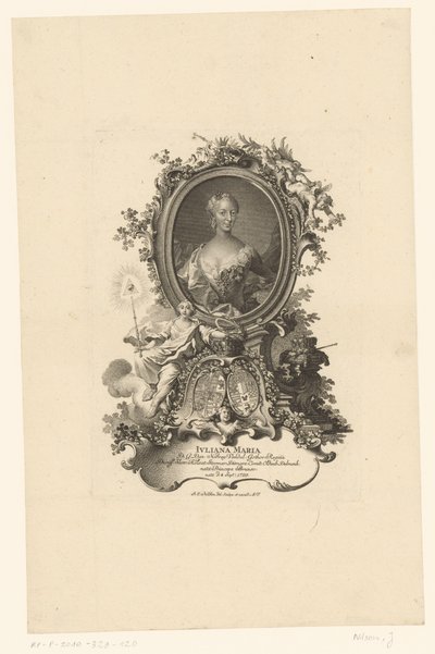 Portret Juliana Maria van Sleeswijk Hollsteyn door Johann Esaias Nilson