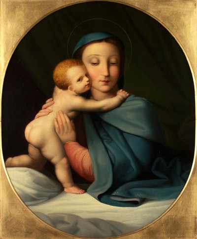 Madonna met kind door Johann Evangelist Scheffer von Leonhardshoff