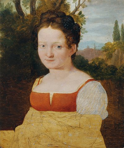 Meisjesportret door Johann Evangelist Scheffer von Leonhardshoff
