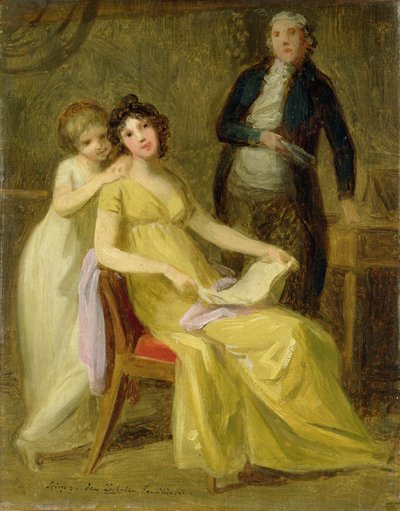 Schets voor een Groepsportret van de Loehr Bankiersfamilie, c.1801-02 door Johann Friedrich August Tischbein